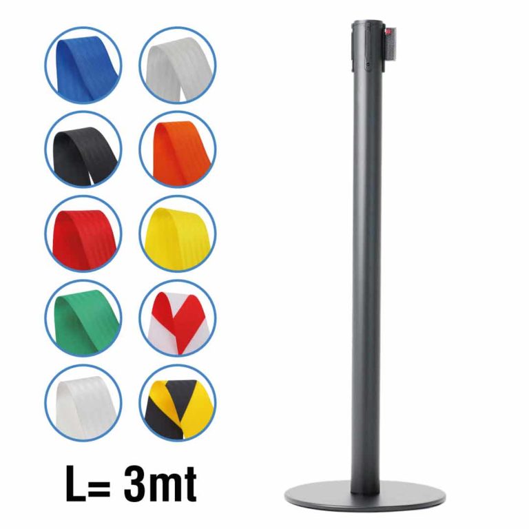 colonnina autoportante finitura nero opaco con base piatta