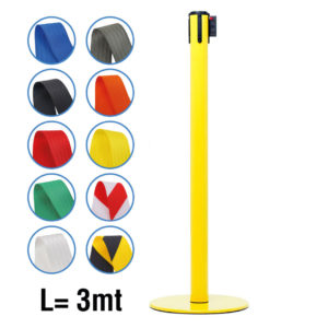 colonnina autoportante con nastro gialla
