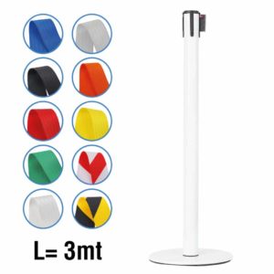 colonnina autoportante con nastro segna percorso bianco rosso