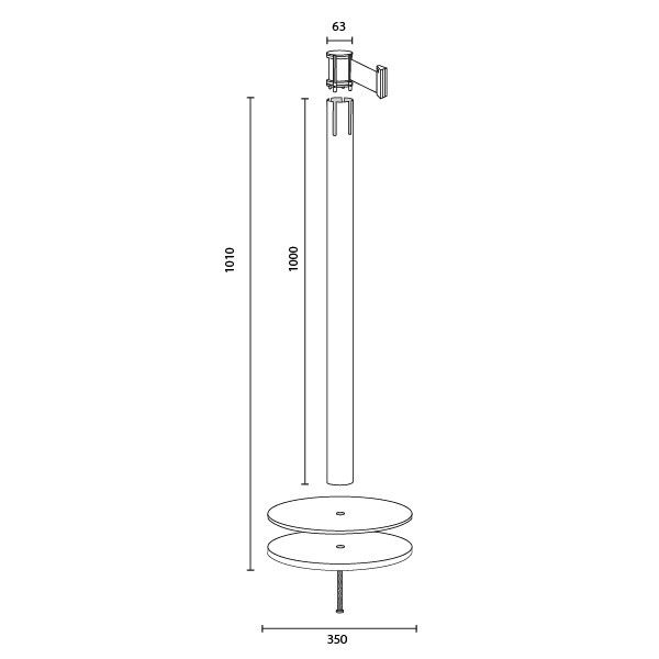 disegno tecnico colonnine nastro estensibile