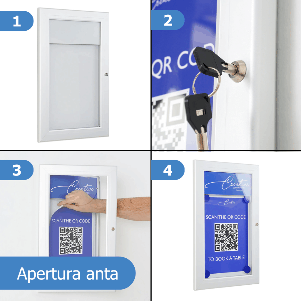 Istruzioni apertura anta bacheca