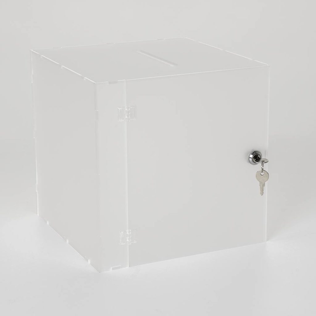 urna per lettere in plexiglass satinato vuota