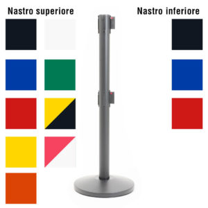 colonnina autoportante con doppio nastro segna percorso