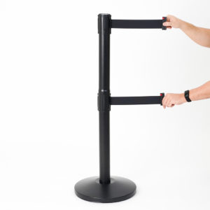 colonnina segnapercorso nera opaca con doppio nastro nero