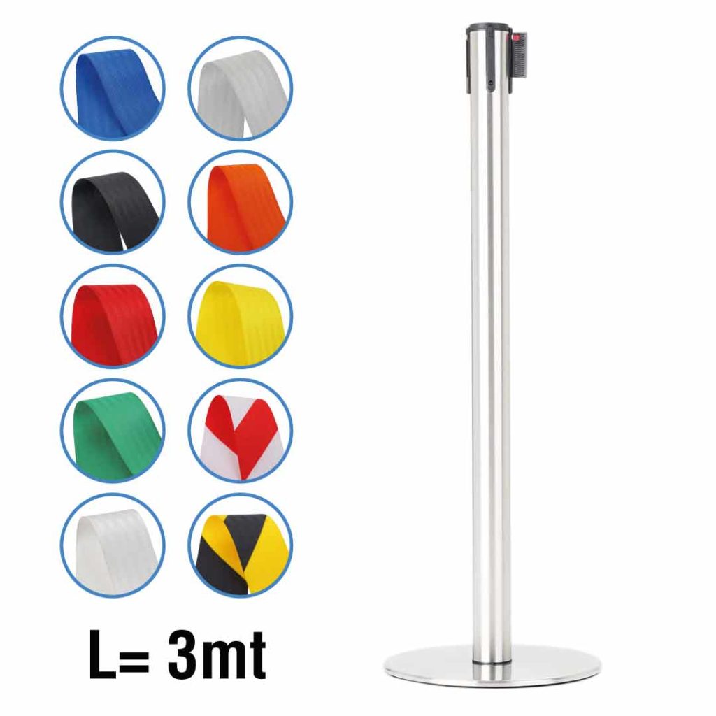 colonnina con nastro segna percorso