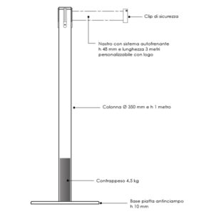 colonnina tendilinea 15kg