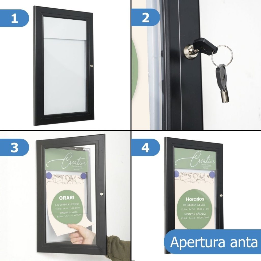 Istruzioni apdertura anta bacheca