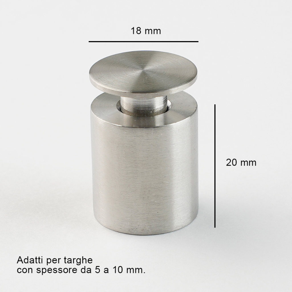 distanziali per targhe a parete finitura acciaio satinato misure