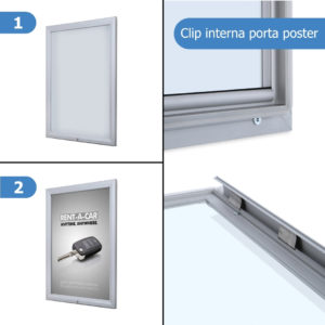 bacheca porta poster con clip interna