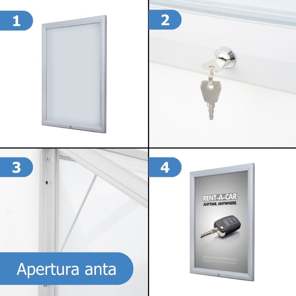 Istruzioni apertura anta bacheca