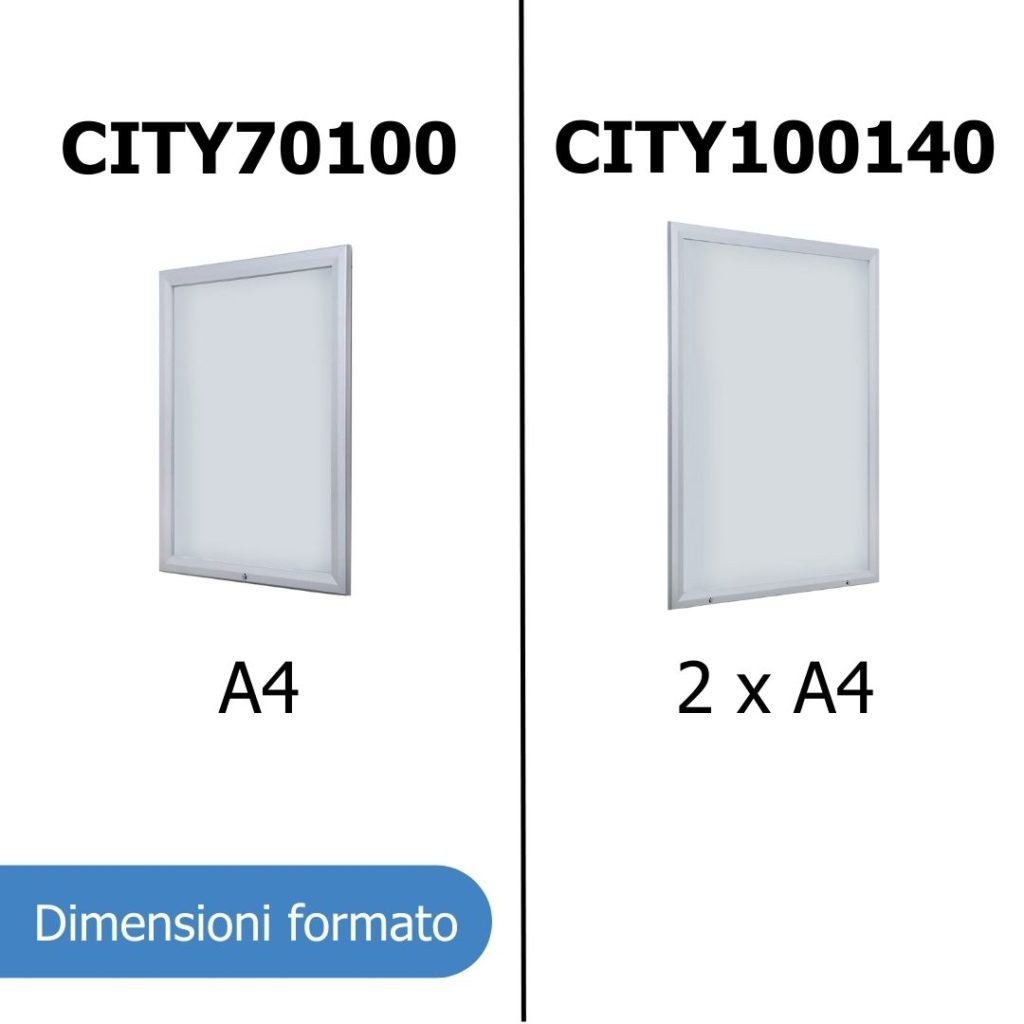 Dimensioni formato bacheche disponibili a catalogo