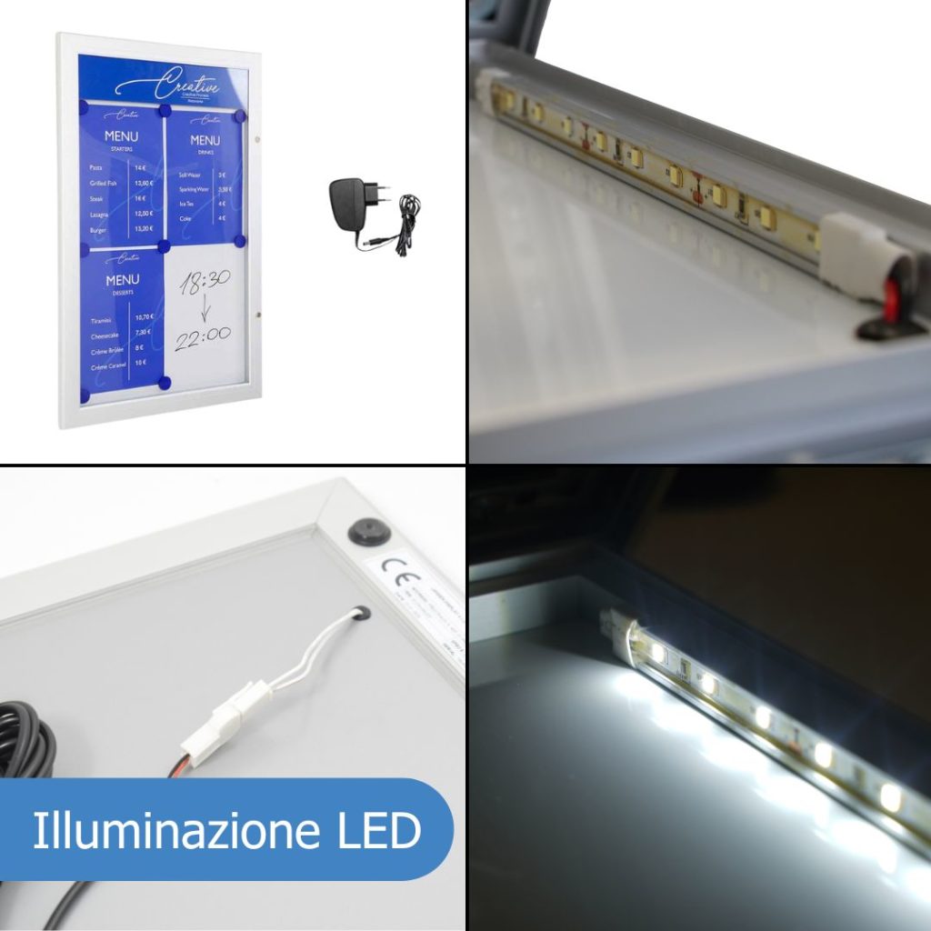 illuminazione led bacheche