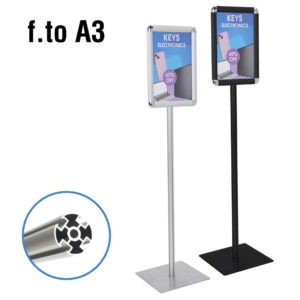 cornice a scatto autoportante per formati a3, finitura nera o silver