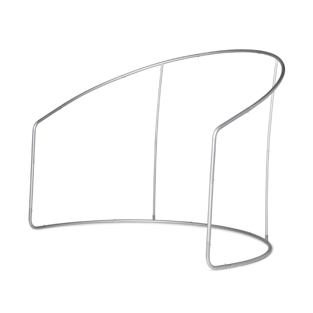 Fondale portatile Zipwall MOON con stampa su Tessuto intercambiabile, struttura a semi cerchio