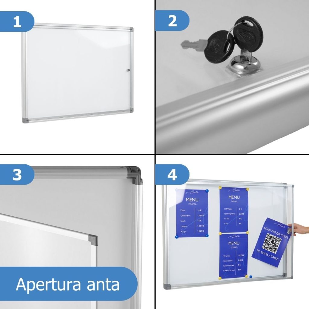 Apertura anta di una bacheca