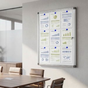 bacheca autoportante da muro per interni porta avvisi magnetica e scrivibile