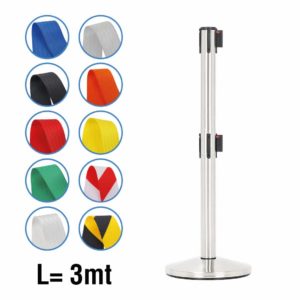 colonnina con doppio nastro retrattile segna percorso