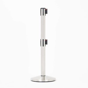 colonnina segnapercorso in acciaio satinato con doppio nastro