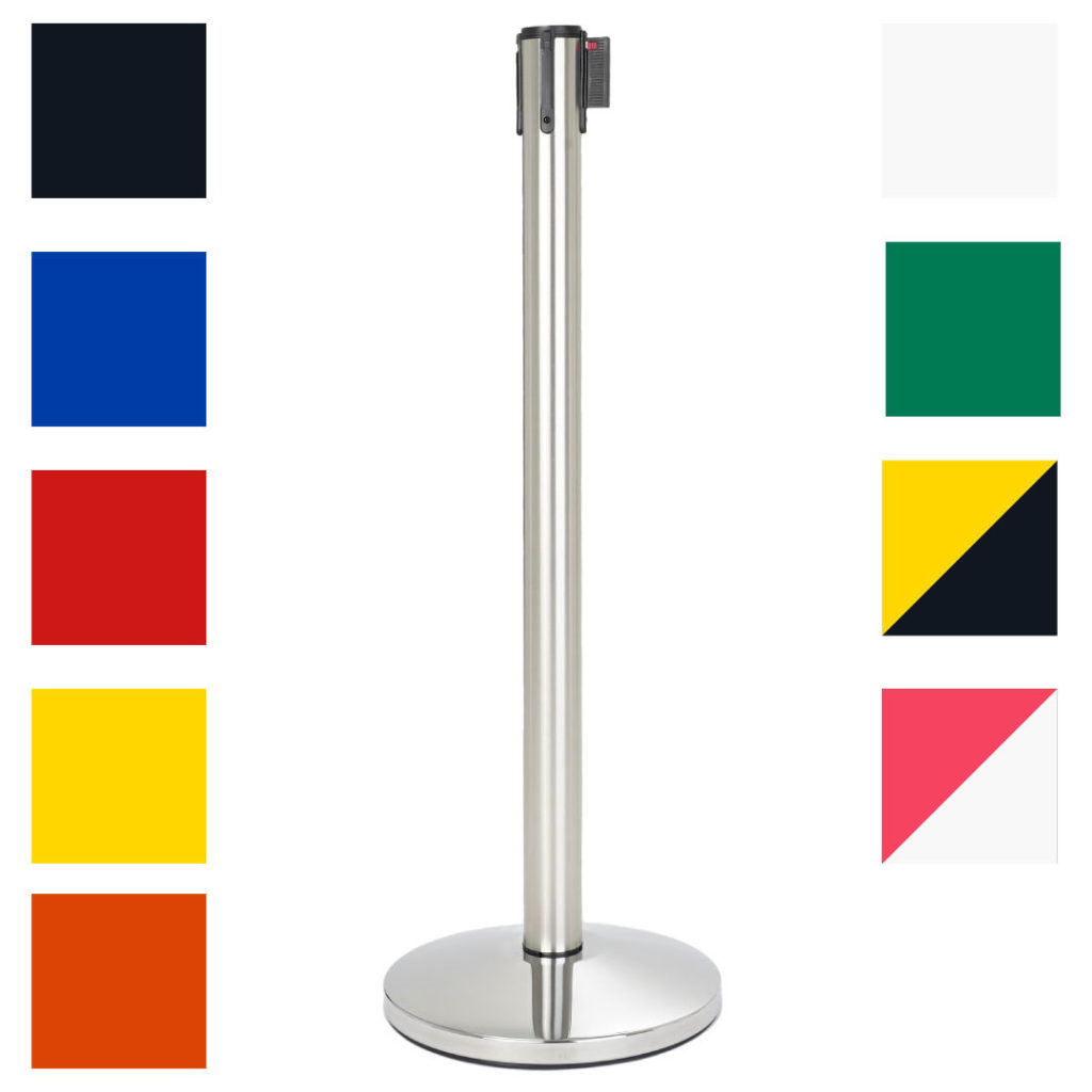 colonnina autoportante con nastro segna percorso colori disponibili