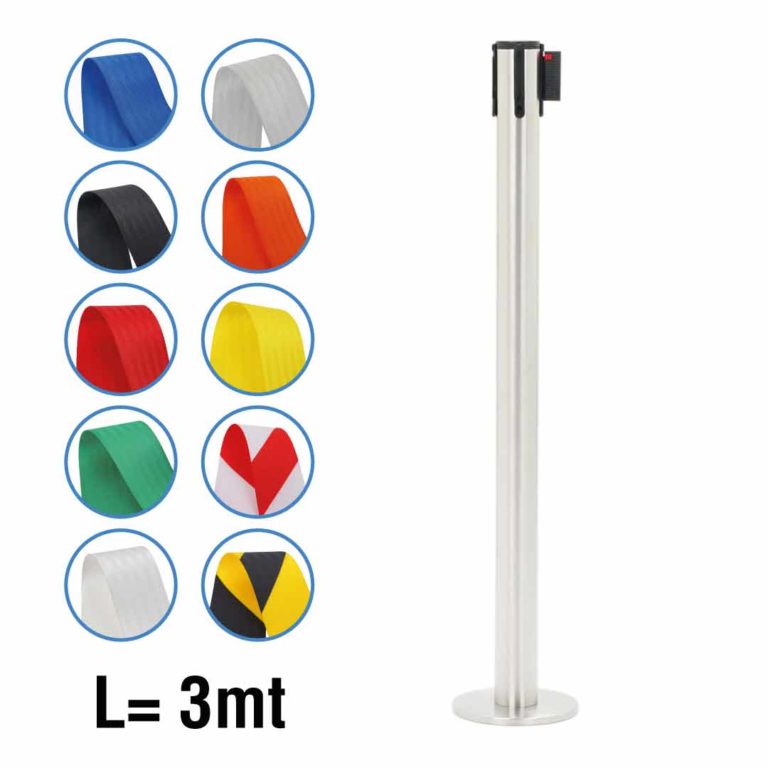colonnina autoportante finitura acciaio spazzolato con base magnetica