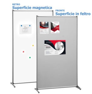 pannello divisorio magnetico con panno