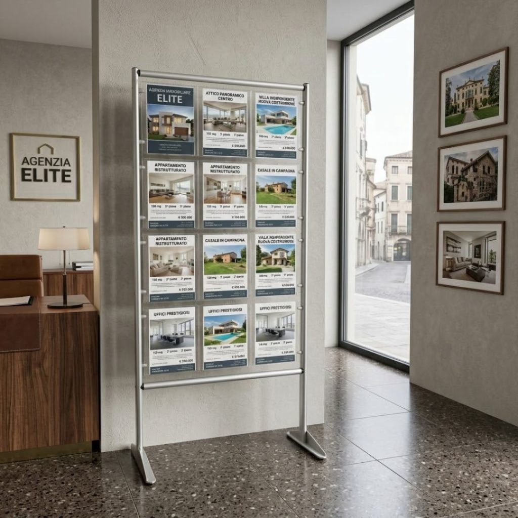 espositore autoportante per agenzie immobiliari