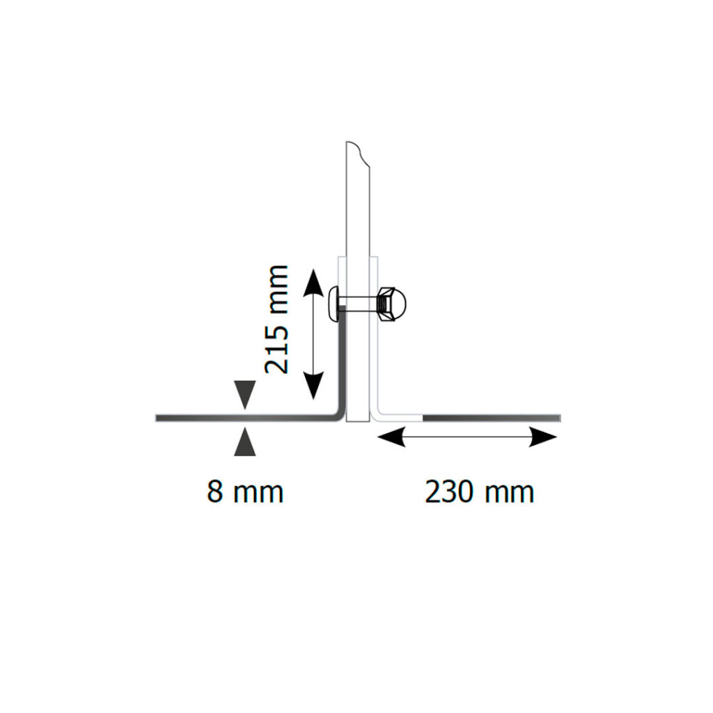 base in plexiglass per pannelli misure