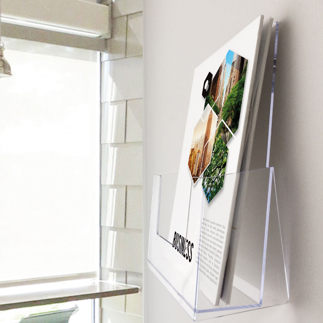 Porta Cd Da Tavolo PORTA DEPLIANT DA Banco 3 Pezzi A5 Plexiglass Trasparente Espositore Volantini EUR 129,85 - IT Porta Brochure