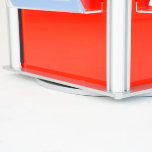 porta depliant da terra autoportante a 4 facce girevole