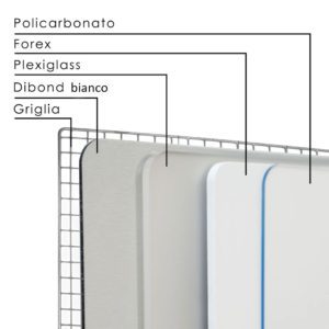 Pannelli divisori autoportanti modulari e componibili MODULAR: in policarbonato, forex, plexiglass, dibond e griglia