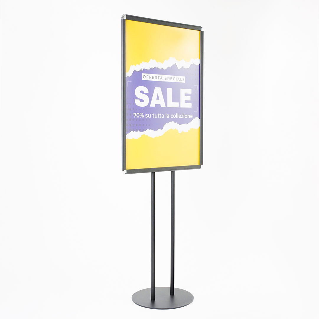 WIIGO Pavimentazione Cartello Cornice A1 In Alluminio - Cavalletto