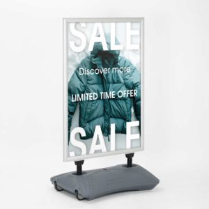 cavalletto pubblicitario porta poster antivento