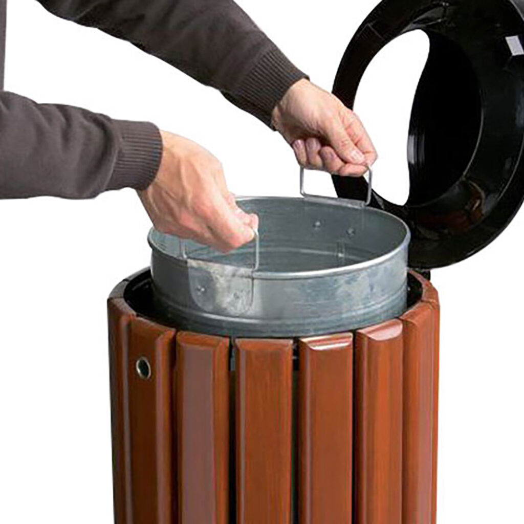 bidone estraibile cestino per arredo urbano