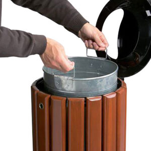 bidone estraibile cestino per arredo urbano