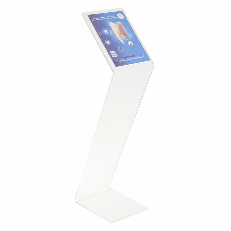 leggio trasparente in plexiglass da terra