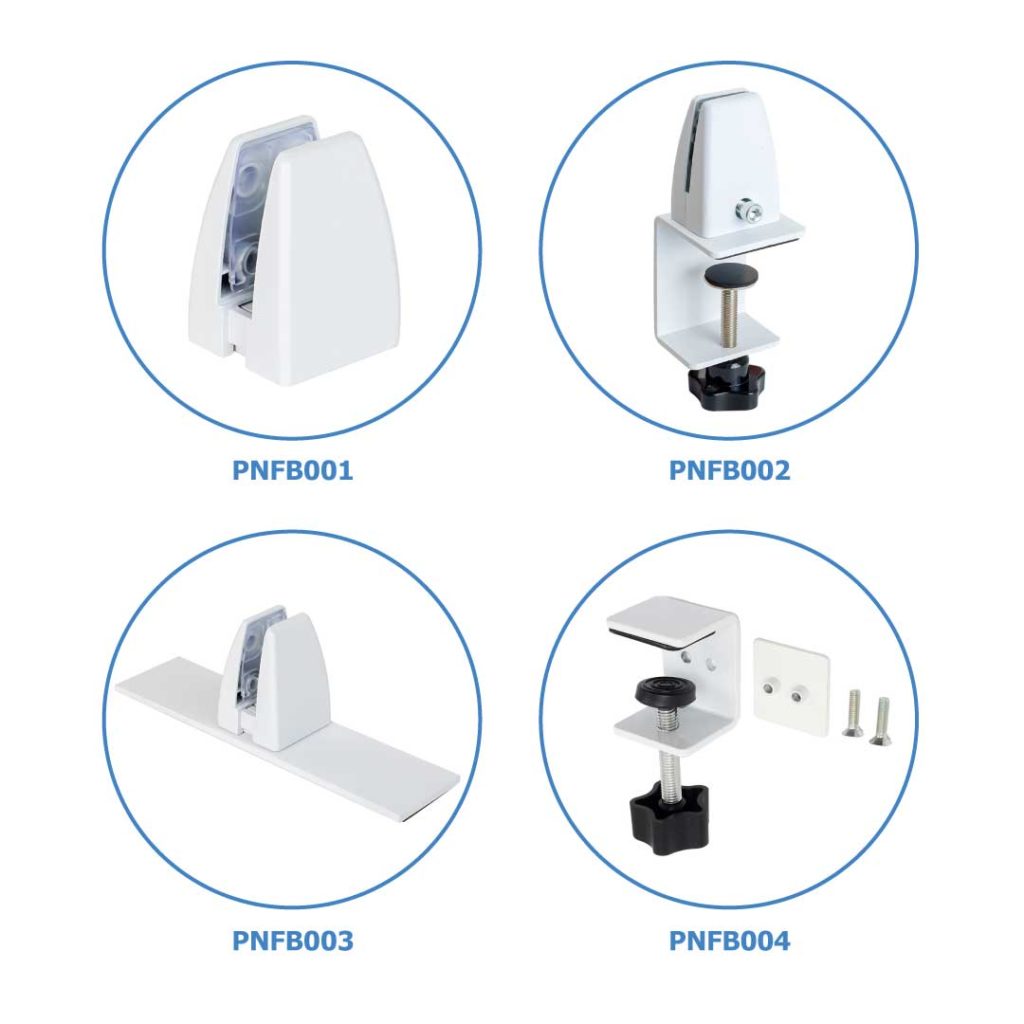 Agganci per pannelli fonoassorbenti da banco