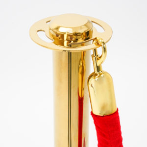 cordone in velluto rosso con moschettone dorato aggancio colonnina