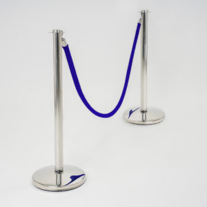 colonnina cromata silver doppia con cordone blu