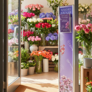 Totem espositivo con porta depliant e pannello personalizzabile