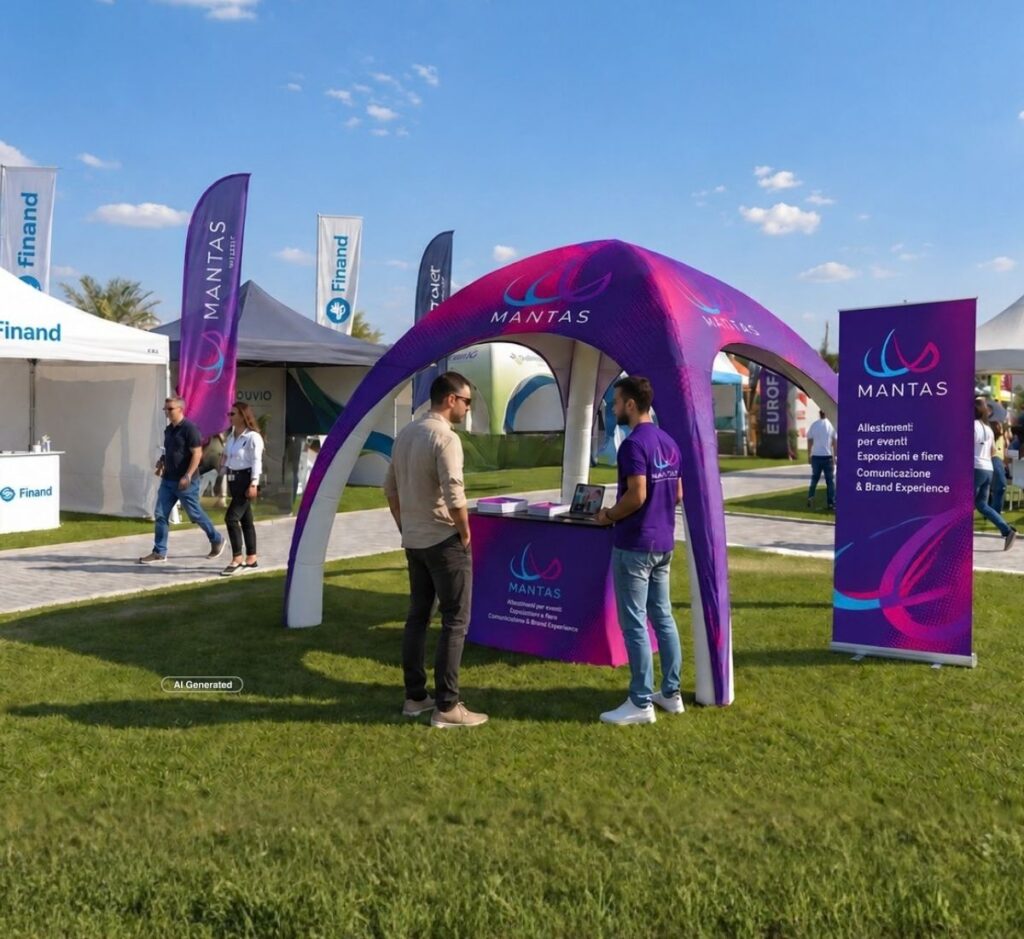 espositori pubblicitari personalizzati per evento all'aperto