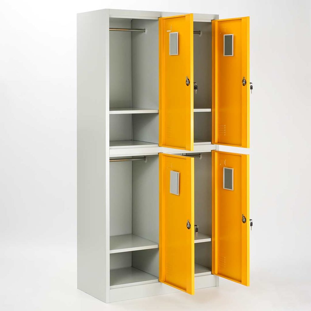 armadietti spogliatoio da interno aperto