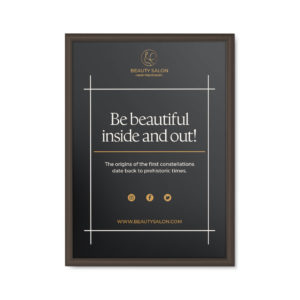 cornice pubblicitaria a scatto con finitura bronzo 50x70