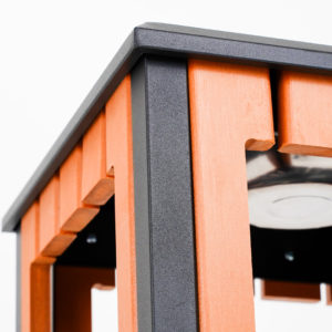 cestino con doghe in materiale plastico