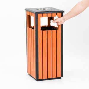 cestino per esterni con posacenere