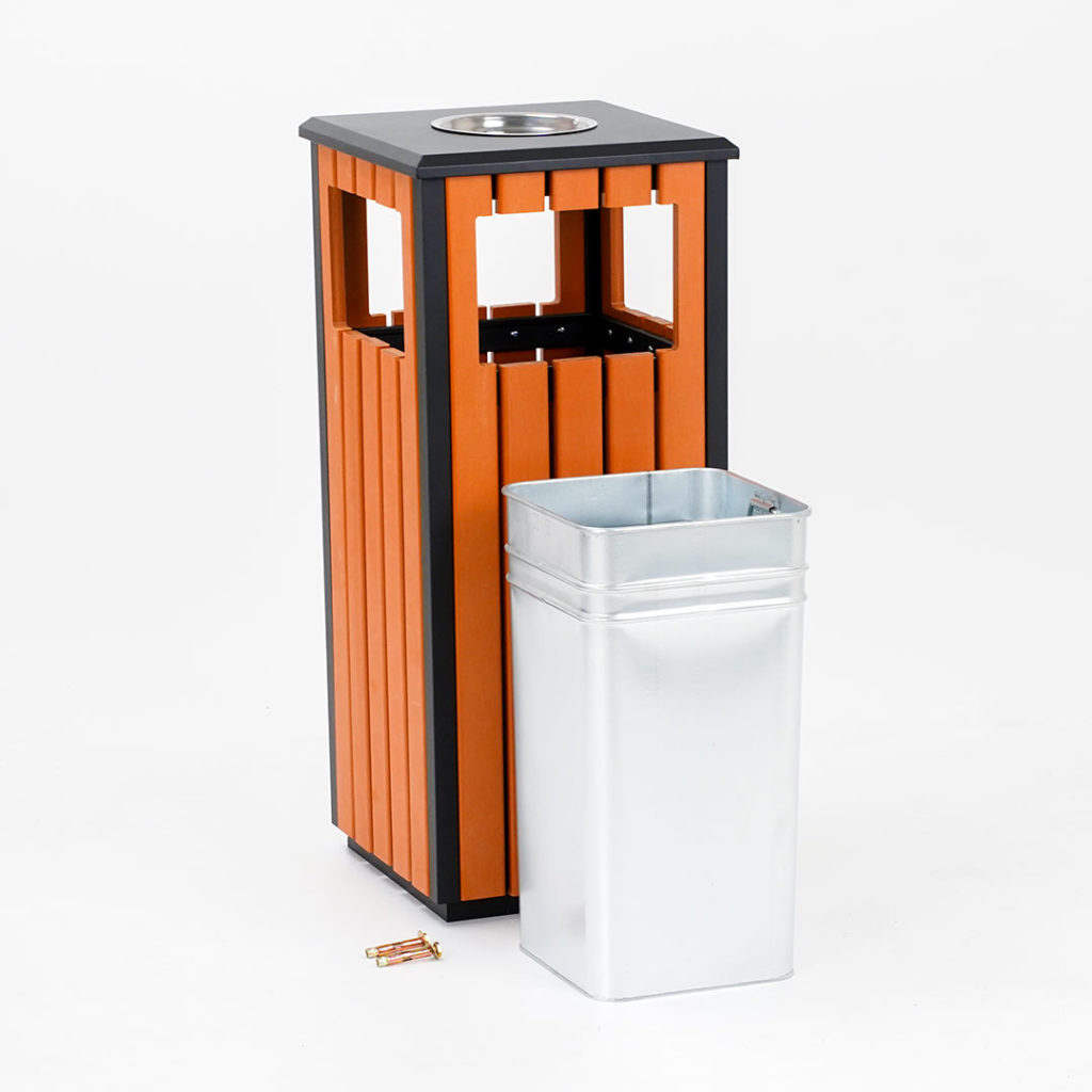 cestino per arredo urbano ancorabile al suolo