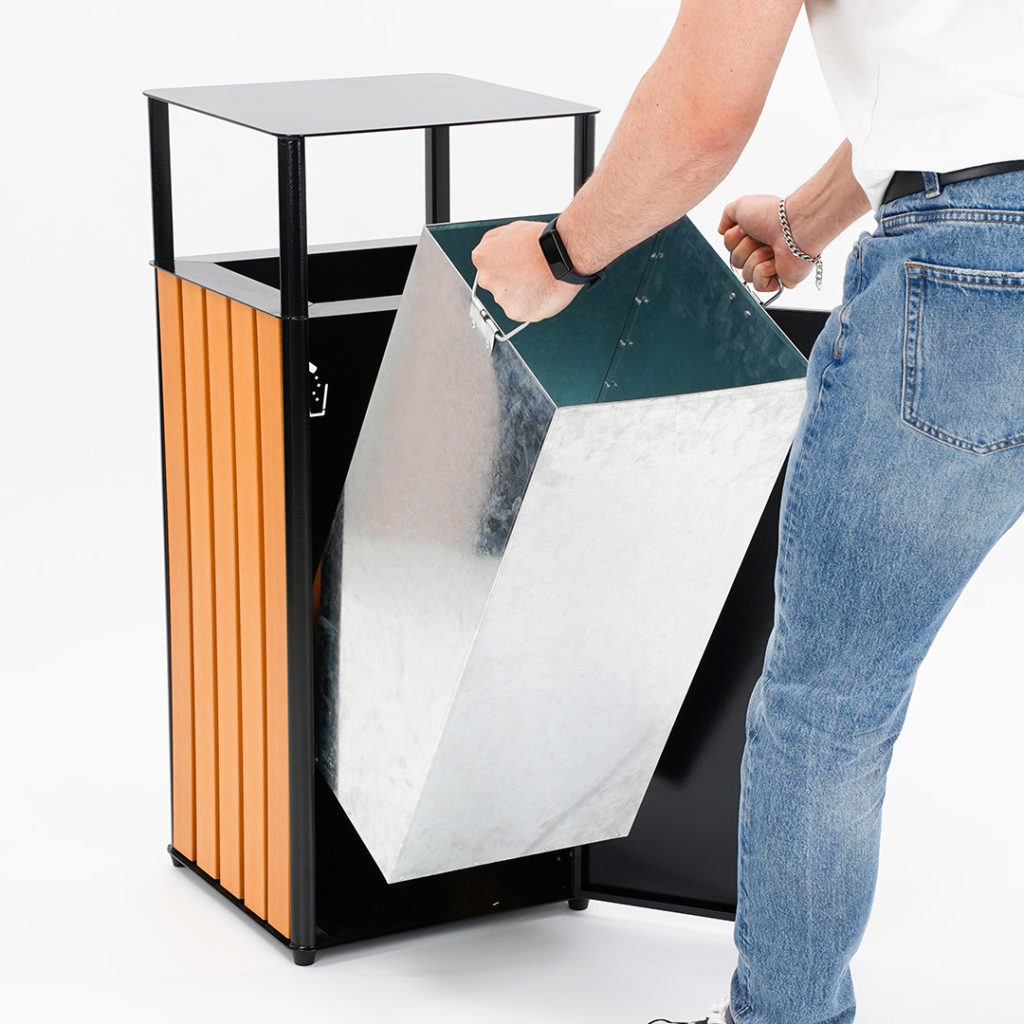 cestino con bidone interno rimovibile