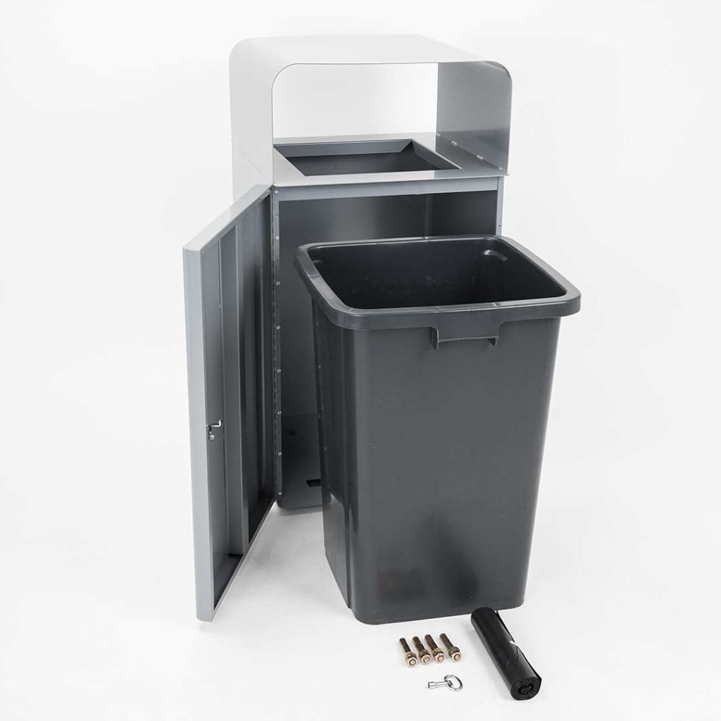 portarifiuti da esterno con bidone interno e tassellabile