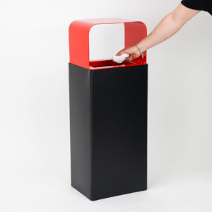 cestino per la raccolta differenziata con coperchio e copertura superiore