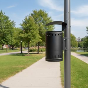 cestino per arredo urbano fissabile ai pali della luce