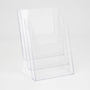 portadepliant da banco formato a4 con tre tasche in acrilico